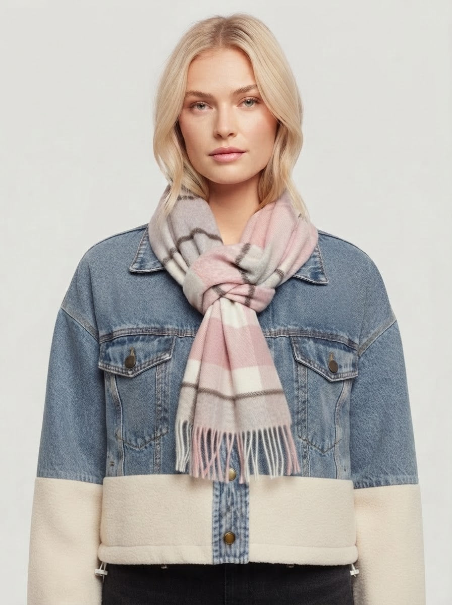 Denim & splicing knitted jacket