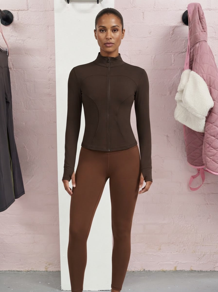 Base layer long sleeve zip up tops